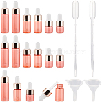 Glass Aromatherapy Subpackage Bottle, with 2ml Disposable Plastic Dropper, Plastic Funnel Hopper, Tomato, 1.6x3.8~6.2cm, Capacity: 1ml(0.03fl. oz)~5ml(0.17fl. oz)(AJEW-GF0009-79)
