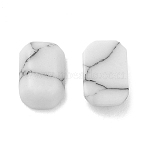 Glass Cabochons, Imitation Turquoise, Rectangle, White, 6x4x2mm(GLAA-B012-15B)
