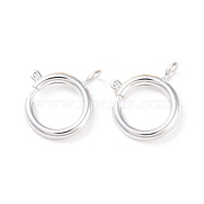 Eco-friendly Brass Spring Ring Clasps, Cadmium Free & Lead Free, Long-Lasting Plated, 925 Sterling Silver Plated, 11.4x16x2.5mm, Hole: 2.6mm, Inner Diameter: 11mm(KK-D082-01D-S)