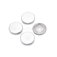 Iron Snap Button Findings, with Plastic, Snap Caps, Garment Buttons, Flat Round, Nickel Free & Lead Free, Platinum, 26x6mm, about 6pcs/set(BUTT-T012-01C-P-FF)