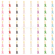 8 Sets Awareness Ribbon Alloy Enamel Pendant Decorations, Alloy Lobster Clasps Charms, Clip-on Charmsfor Keychain, Purse, Backpack Ornament, Mixed Color, 32mm, 8pcs/set(HJEW-FH0001-42)