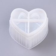 Storage Box Silicone Molds, Resin Casting Molds, For UV Resin, Epoxy Resin Jewelry Making, Heart, White, 83x96x59mm, Inner Diameter: 49x69.5mm(DIY-WH0157-37B-01)