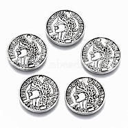 Tibetan Style Alloy Charms, Franc Coin Shape, Cadmium Free & Lead Free, Antique Silver, 15x1.5mm, Hole: 1mm, about 850pcs/1000g(TIBEP-N009-063AS-RS)