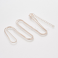 Brass Square Snake Chain Necklace Making, with Lobster Claw Clasps, Rose Gold, 24.4 inch(62.2cm), 1mm(MAK-T006-10B-RG)
