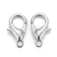Zinc Alloy Lobster Claw Clasps, Parrot Trigger Clasps, Cadmium Free & Lead Free, Platinum, 12x6mm, Hole: 1.2mm(E102)