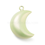 Brass Pendants, Moon, Honeydew, 37x24.5x13.5mm, Hole: 3mm(KK-A213-01F)