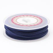 Faux Suede Cord, Faux Suede Lace, Midnight Blue, 3x1.5mm, about 5.46 yards(5m)/roll(LW-D009-11)