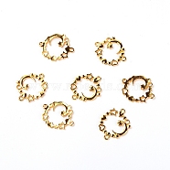 Alloy Open Back Bezel Links Connectors, For DIY UV Resin, Epoxy Resin, Pressed Flower Jewelry, Star & Moon & Heart, Golden, 29.5x24.5x2mm, Hole: 2mm(PALLOY-WH0084-65G)
