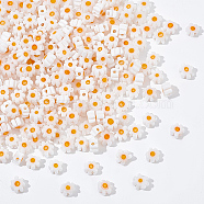 3 Strands Handmade Millefiori Glass Bead Strands, Flower, Orange, 3.7~5.6x2.6mm, Hole: 1mm, about 88~110pcs/Strand, 15.75''(40cm)(LAMP-NB0001-96)