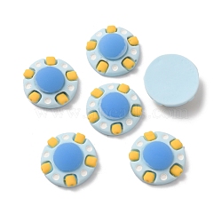 Space Theme Opaque Resin Cabochons, Saucer, Light Sky Blue, 20~20.5x7mm(CRES-WH0001-52)