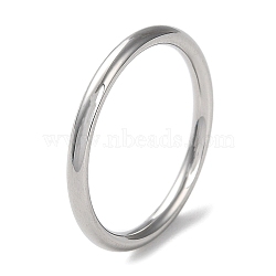 304 Stainless Steel Simple Plain Band Finger Ring for Women Men, Stainless Steel Color, 1.7mm, Inner Diameter: 16mm(RJEW-F152-01B-P)