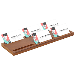 Wooden Business Card Display Holder, Rectangle, Camel, 325x100x14.5mm, Slot: 99x9.5mm(AJEW-WH0270-170)