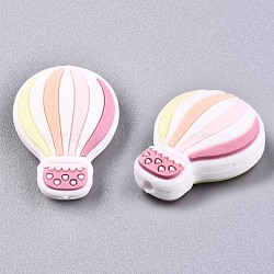 Food Grade Eco-Friendly Silicone Beads, Chewing Beads For Teethers, DIY Nursing Necklaces Making, Hot Air Balloon, Light Coral, 28x22x9~10mm, Hole: 2mm(X-SIL-N002-08E)