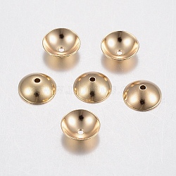 304 Stainless Steel Bead Caps, Apetalous, Golden, 6x2mm, Hole: 0.8mm(X-STAS-H436-35)