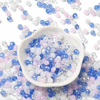 Glass Beads, Faceted, Rondelle, Royal Blue, 6x5mm, Hole: 1mm, about 2360pcs/500g