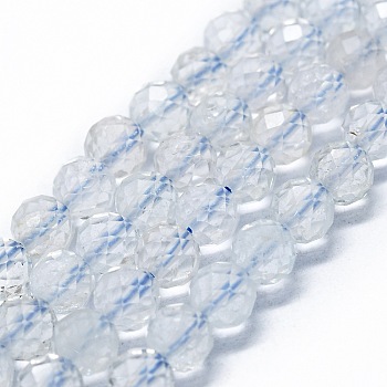 Natural White Topaz Beads Strands, Faceted(64 Facets), Round, 6mm, Hole: 0.8mm, about 62~67pcs/strand, 15.16~15.55 inch(38.5~39.5cm)