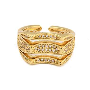 Rack Plating Brass Micro Pave Cubic Zirconia Finger Rings(RJEW-C111-04G)-2