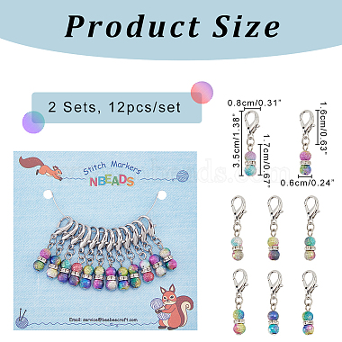 12 pièces de décorations pendantes en perles acryliques(HJEW-PH01527)-2