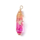 2Pcs 2 Style Two Tone Glass Double Terminated Point Beads Pendants Set(PALLOY-JF02538)-4