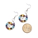 Natural & Synthetic Mixed Gemstone Braided Vortex Dangle Earrings(X-EJEW-JE04906-02)-4