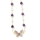 Natural Amethyst & Pearl Beaded Necklaces(NJEW-L119-11G)-2