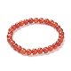 Bracelets rouges naturels stretch agate perles(BJEW-A117-B-26)-2