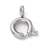 304 Stainless Steel Smooth Surface Spring Ring Clasps, Stainless Steel Color, 6x1.6mm, Hole: 1.5mm(STAS-E143-03E-P)