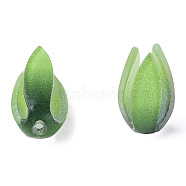 Plastic Beads, Flower, Green, 17.5x10x9mm, Hole: 1.2mm(X-KY-N015-184)