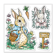 PVC Sakura Stamp, for DIY Scrapbooking, Rabbit, 100x100mm(DIY-WH0486-061)