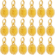 20PCS Rack Plating Alloy Charms, Cadmium Free & Lead Free, Durian, Matte Gold Color, 14x9.5x8.5mm, Hole: 4mm(PALLOY-SC0004-23)