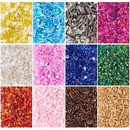 220g 11 colors Glass Seed Beads, Mixed Style, Mixed Shapes, Mixed Color, 1~7x2~4mm, Hole: 0.7~1mm, 20G/color(SEED-TA0001-14)