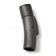 304 Stainless Steel Bayonet Clasps, Frosted, Column, Gunmetal, 30x9x8mm, Hole: 6mm(STAS-I013-6mm-B-1)