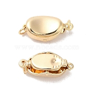 Oval Brass Box Clasps, for Jewelry Making, Real 18K Gold Plated, 8x16x5mm, Hole: 0.5mm(KK-Q773-13G)