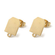 Ion Plating(IP) 304 Stainless Steel Stud Earring Findings, Arch, Golden, 11.5x7mm, Hole: 1.2mm, Pin: 0.7x11mm(STAS-I206-74G)