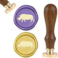 DIY Scrapbook, Brass Wax Seal Stamp and Wood Handle Sets, Bird Pattern, 90mm, Stamps: 25x14.5mm(AJEW-WH0131-061)