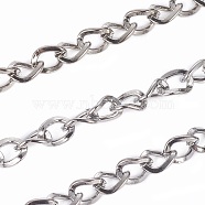 Iron Side Twisted Chain, with Spool, Unwelded, Lead Free & Nickel Free, Gunmetal, Size: Chains: about 5mm long, 4mm wide, 0.9mm thick, about 328.08 Feet(100m)/roll(CH-BSFN0.9-B-FF)