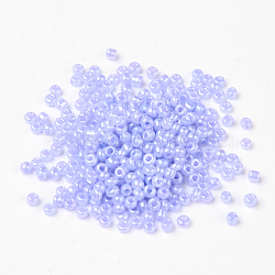 12/0 Ceylon Round Glass Seed Beads, Lilac, Size: about 2mm in diameter, hole:1mm, about 3303pcs/50g(X-SEED-A011-2mm-146)
