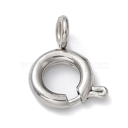 Non-Tarnish 304 Stainless Steel Smooth Surface Spring Ring Clasps, Stainless Steel Color, 6x1.6mm, Hole: 1.5mm(STAS-E143-03E-P)