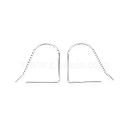 Anti-Tarnish Rhodium Plated 925 Sterling Silver Earring Hooks, Ear Wire, Platinum, 25.5~26mm, Pin: 0.8mm(STER-N016-33P)