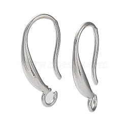 304 Stainless Steel Earring Hooks, with Open Loop, Stainless Steel Color, 18.5x9.5mm, Hole: 2mm, Pin: 0.9mm(STAS-M323-18P)