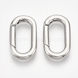 Non-Tarnish 304 Stainless Steel Spring Gate Rings, Oval Rings, Stainless Steel Color, 22.5x13x3mm, Inner Diameter: 16.5x7mm(STAS-S079-89)