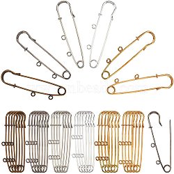 ARRICRAFT 36pcs 6 Colors Iron Safety Pins, Mixed Color, 71x18mm, Hole: 3mm, 6pcs/color, 36pcs/box(IFIN-AR0001-07)