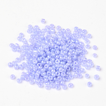 12/0 Ceylon Round Glass Seed Beads, Lilac, Size: about 2mm in diameter, hole:1mm, about 3303pcs/50g