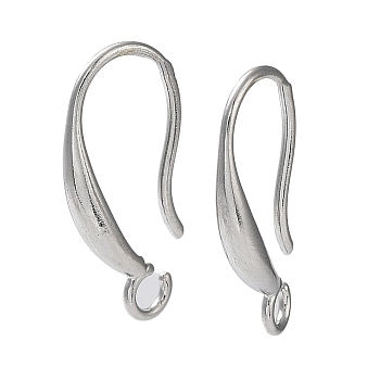 304 Stainless Steel Earring Hooks, with Open Loop, Stainless Steel Color, 18.5x9.5mm, Hole: 2mm, Pin: 0.9mm