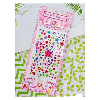 Acrylic 3D Stickers, for DIY Scrapbooking and Craft Decoration, Colorful, Flower, 210x85mm