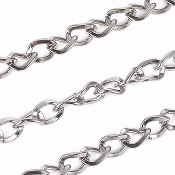 Iron Side Twisted Chain, with Spool, Unwelded, Lead Free & Nickel Free, Gunmetal, Size: Chains: about 5mm long, 4mm wide, 0.9mm thick, about 328.08 Feet(100m)/roll