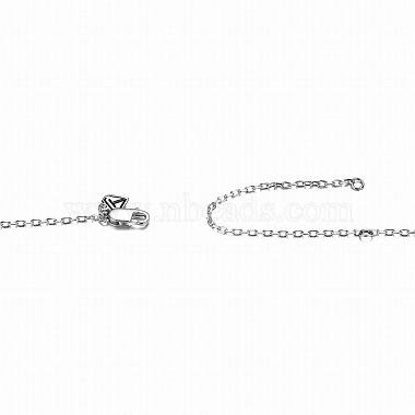 TINYSAND Rhodium Plated 925 Sterling Silver Rhinestone Pendant Necklace(TS-N395-CY)-4