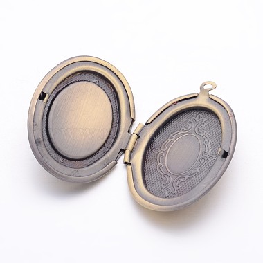 Romantic Valentines Day Ideas for Him with Your Photo Brass Locket Pendants(X-ECF133-3AB)-2