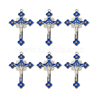 Antique Silver Cross Alloy+Enamel Big Pendants