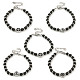 304 Stainless Steel & Glass Round Beaded Bracelets for Women(BJEW-G717-11)-1